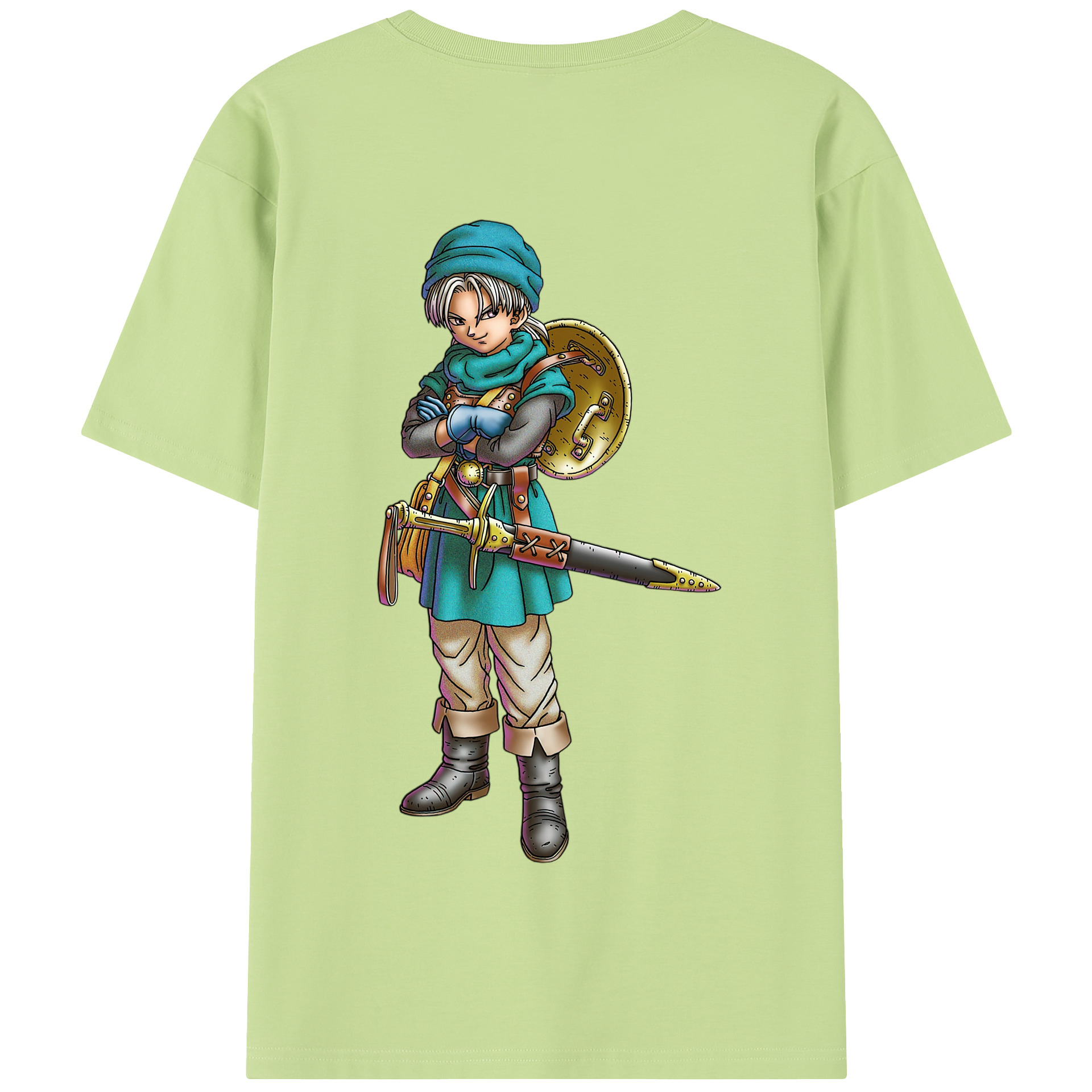 （画像用） ドラゴンクエスト Doragon Kuesuto Dragon Quest 綿100％半袖Tシャツ（背面プリント）